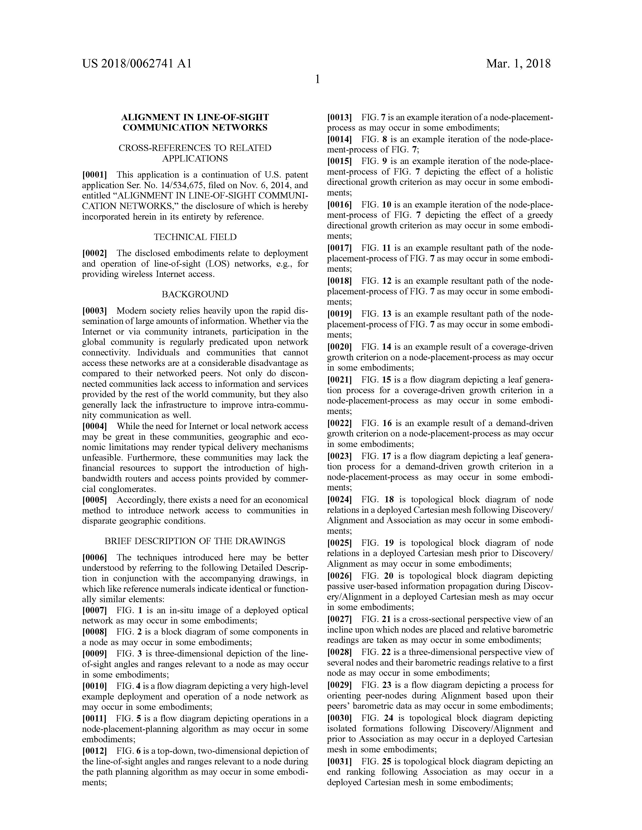 US20180062741A1 ALIGHNMENT IN LINE-OF-SIGHT COMMUNICATION NETWORKS