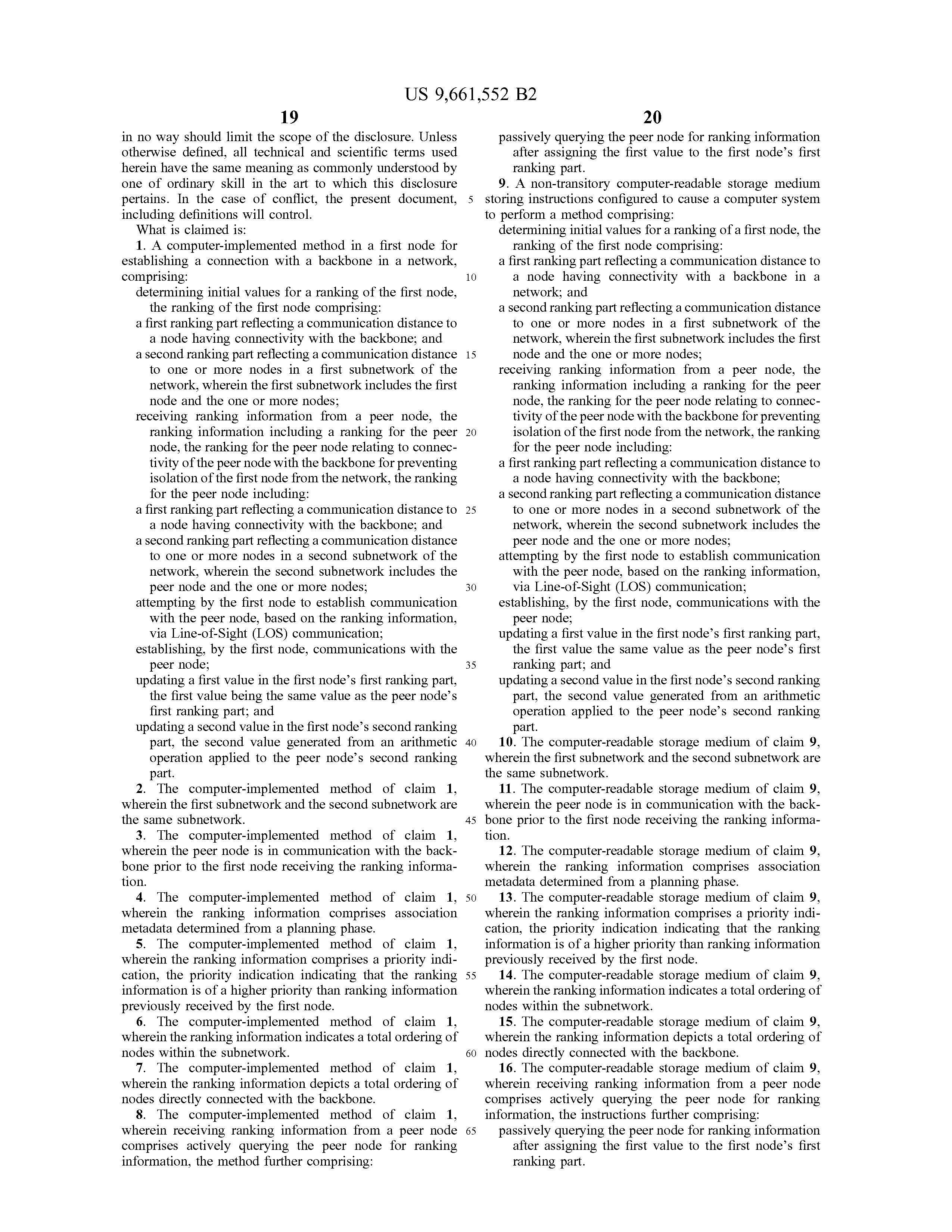 US9661552 ASSOCIATION IN LINE-OF-SIGHT-COMMUNICATION NETWORKS